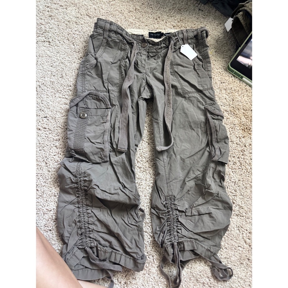 2006 Cargo Pants Ruched Drawstring Low Rise brown The Limited Drew Fit Y2K